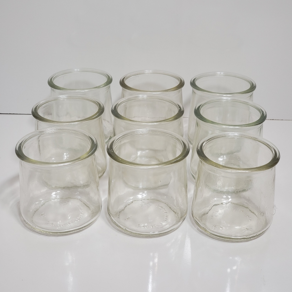 9 Glasses 2.5 inch tall Oui Yogurt Parfait